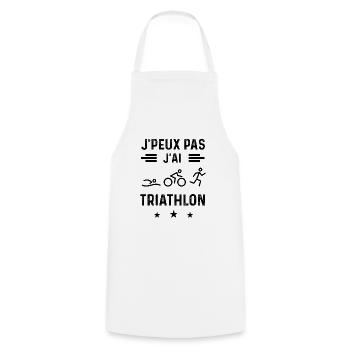cadeau je peux pas j'ai triathlon - Tablier de cuisine - blanc - Devant - AI Model Male 185 dark (185cm)