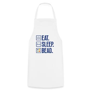 Eat Sleep Bead Fabricant de bijoux - Tablier de cuisine - blanc - Devant - AI Model Male 185 dark (185cm)