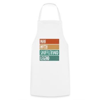 Man Mythos Shuffleboard Legend Shuffleboarding - Cooking Apron - white - Front - AI Model Male 185 dark (185cm)
