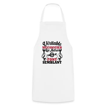 Véritable mécanicien les autres font semblant - Tablier de cuisine - blanc - Devant - AI Model Male 185 dark (185cm)