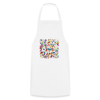 points colorés / confettis - Tablier de cuisine - blanc - Devant - AI Model Male 185 dark (185cm)