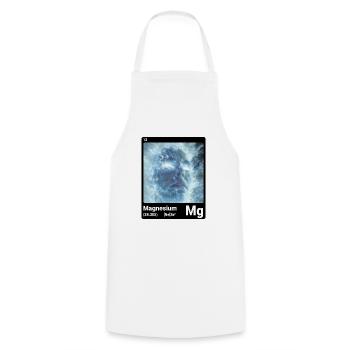 Periodic Table Element Magnesium (Mg) 012 - Cooking Apron - white - Front - AI Model Male 185 dark (185cm)