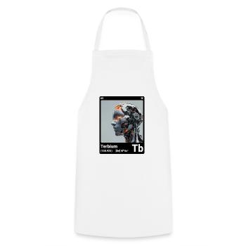 AI am Terbium (bk) - Cooking Apron - white - Front - AI Model Male 185 dark (185cm)