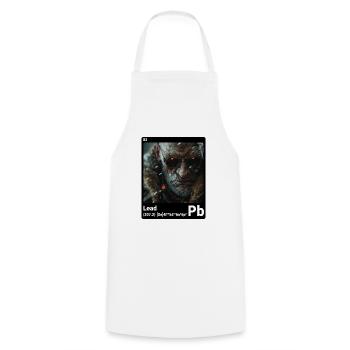 AI am Lead (bk) mode périodique style nerd - Tablier de cuisine - blanc - Devant - AI Model Male 185 dark (185cm)
