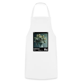 AI am Actinium (bk) fashion periodictable style - Cooking Apron - white - Front - AI Model Male 185 dark (185cm)