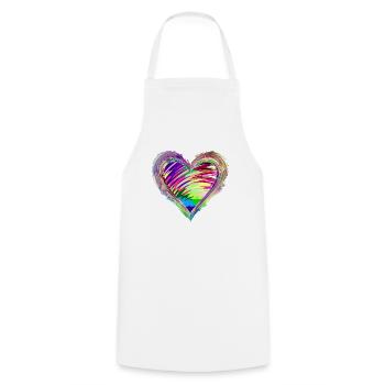 Cœur artistique pour l’amour 1 - Tablier de cuisine - blanc - Devant - AI Model Male 185 dark (185cm)