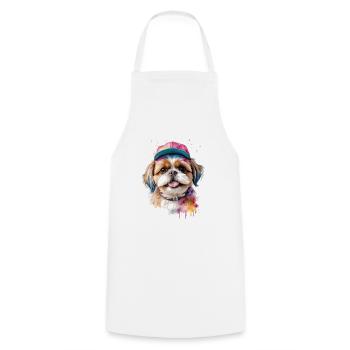 Shih Tzu Snapback Cap Chien Drôle d’Animal Print - Tablier de cuisine - blanc - Devant - AI Model Male 185 dark (185cm)