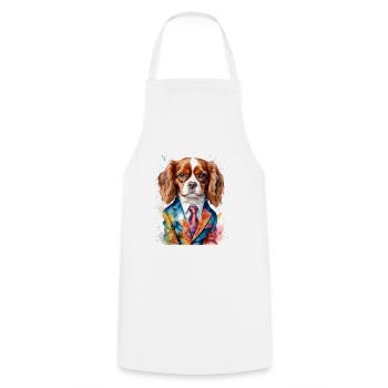 Cavalier King Charles Spaniel Costume Imprimé Chien - Tablier de cuisine - blanc - Devant - AI Model Male 185 dark (185cm)