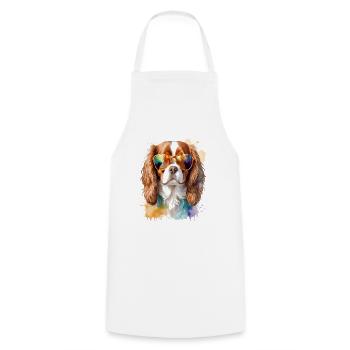 Lunettes de soleil Cavalier King Charles Spaniel Chien - Tablier de cuisine - blanc - Devant - AI Model Male 185 dark (185cm)