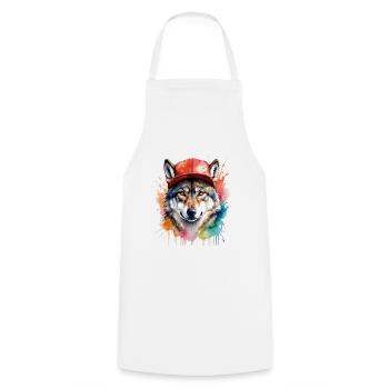 Casquette Wolf Snapback Imprimé de design animal coloré - Tablier de cuisine - blanc - Devant - AI Model Male 185 dark (185cm)
