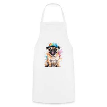 Carlin Snapback Cap Chien Coloré Drôle Design Imprimer - Tablier de cuisine - blanc - Devant - AI Model Male 185 dark (185cm)