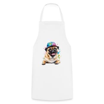 Carlin Snapback Cap Chien Coloré Drôle Design Imprimer - Tablier de cuisine - blanc - Devant - AI Model Male 185 dark (185cm)