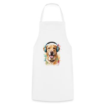 Labrador Retriever Kopfhörer Hund Tier Print - Kochschürze - Weiß - Vorne - AI Model Male 185 dark (185cm)