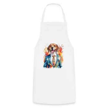 Beagle Anzug Hund Bunt Lustig Tier Design Print - Kochschürze - Weiß - Vorne - AI Model Male 185 dark (185cm)