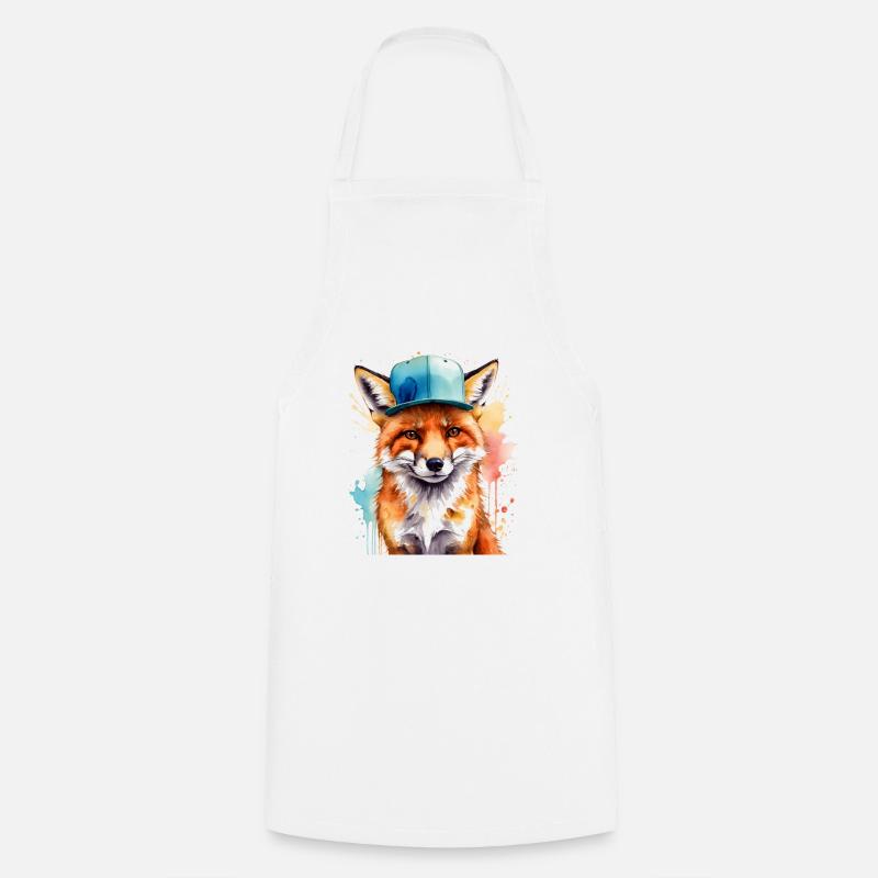 Fuchs Snapback Cap Cool Tier Design Print - Kochschürze - Weiß