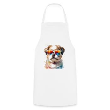 Shih Tzu Sonnenbrille Hund Lustig Tier Print - Kochschürze - Weiß - Vorne - AI Model Male 185 dark (185cm)