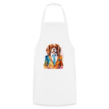 Cavalier King Charles Spaniel Costume Imprimé Chien - Tablier de cuisine - blanc - Devant - AI Model Male 185 dark (185cm)