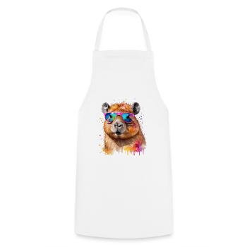 Lunettes de soleil Capybara Capy Colorful Animal Design Print - Tablier de cuisine - blanc - Devant - AI Model Male 185 dark (185cm)