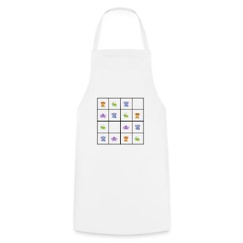 Tier-Sudoku - Kochschürze - Weiß - Vorne - AI Model Male 185 dark (185cm)