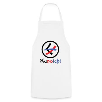 Female Ninja Kunoichi くノ一 - Cooking Apron - white - Front - AI Model Male 185 dark (185cm)