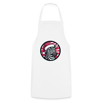 Zebra Christmas Animal - Cooking Apron - white - Front - AI Model Male 185 dark (185cm)