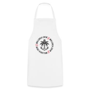 Majorque équipage ancre palmier - Tablier de cuisine - blanc - Devant - AI Model Male 185 dark (185cm)