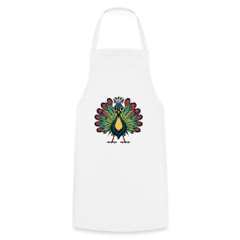 Peacock Bird Halloween Comic Funny - Cooking Apron - white - Front - AI Model Male 185 dark (185cm)