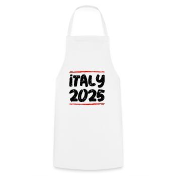 Italien 2025 Spruch - Kochschürze - Weiß - Vorne - AI Model Male 185 dark (185cm)