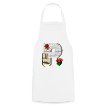 garden p - Cooking Apron - white - Front - AI Model Male 185 dark (185cm)