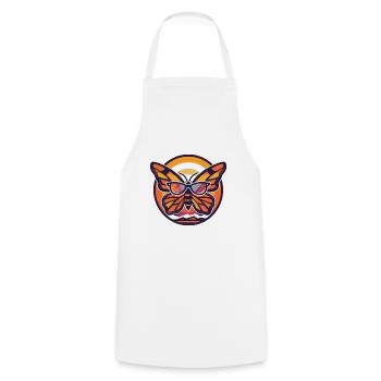 Papillon Bande dessinée cool - Tablier de cuisine - blanc - Devant - AI Model Male 185 dark (185cm)