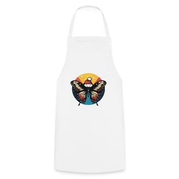 Butterfly Christmas Animal - Cooking Apron - white - Front - AI Model Male 185 dark (185cm)