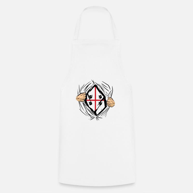 Drapeau de la Sardaigne Super-héros Drapeau de la Sardaigne - Tablier de cuisine - blanc