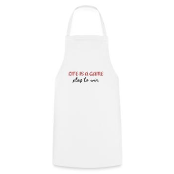 Life is a game - Cooking Apron - white - Front - AI Model Male 185 dark (185cm)
