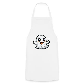 Ghost Halloween Cute Comic - Cooking Apron - white - Front - AI Model Male 185 dark (185cm)