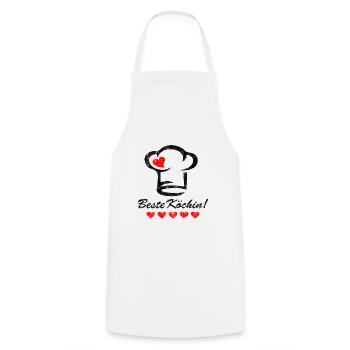 Meilleur chef bonnet coeur fête des mères - Tablier de cuisine - blanc - Devant - AI Model Male 185 dark (185cm)