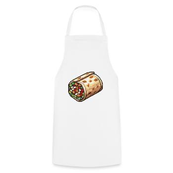 Burrito Pixel Icon - Cooking Apron - white - Front - AI Model Male 185 dark (185cm)