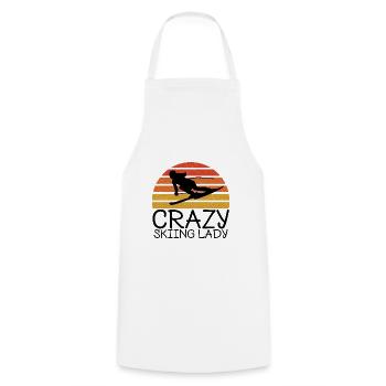 Skier - Cooking Apron - white - Front - AI Model Male 185 dark (185cm)