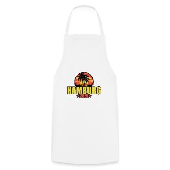 Hambourg 2025 Vacances Palmiers Coloré - Tablier de cuisine - blanc - Devant - AI Model Male 185 dark (185cm)