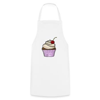 Petit gâteau comique doux - Tablier de cuisine - blanc - Devant - AI Model Male 185 dark (185cm)
