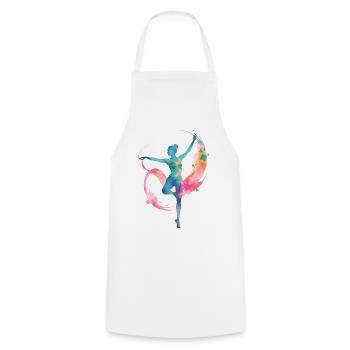 femme, gymnaste, rsg, gymnastique, illustration, aquarelle - Tablier de cuisine - blanc - Devant - AI Model Male 185 dark (185cm)