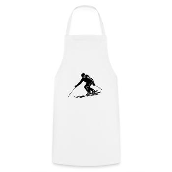 Ski Fahren Skiing Mann Symbol - Kochschürze - Weiß - Vorne - AI Model Male 185 dark (185cm)