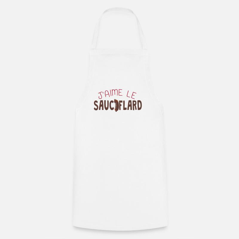 citation aime sauciflard saucisson humour - Tablier de cuisine - blanc