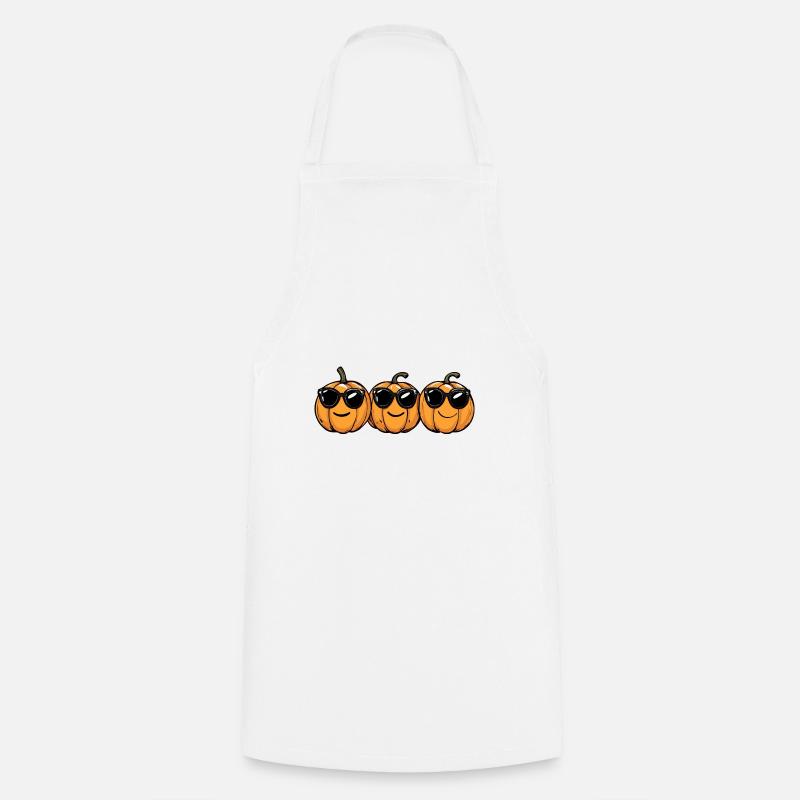 Pumpkin Halloween Sunglasses - Cooking Apron - white