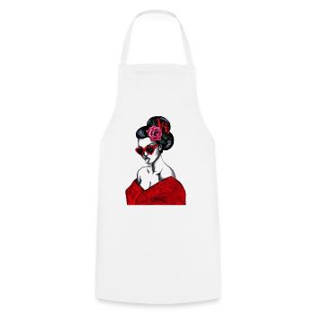 GEISHA - Cooking Apron - white - Front - AI Model Male 185 dark (185cm)