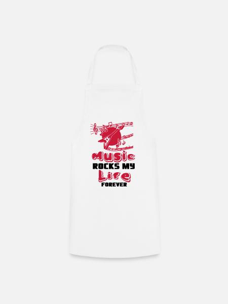 Music rocks my Life Musik Spruch Band Geschenk - Kochschürze - Weiß