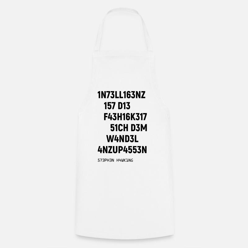 Leetspeak Intelligenz Spruch für Nerds und Hacker - Kochschürze - Weiß