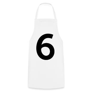 Sport Number 6 Six - Cooking Apron - white - Front - AI Model Male 185 dark (185cm)