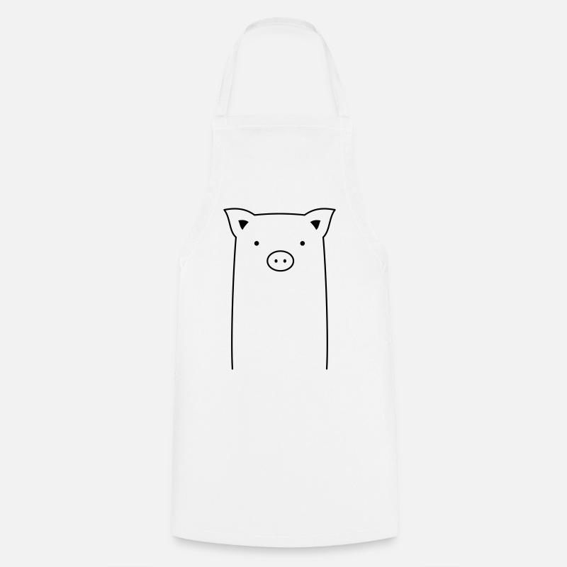 Schwein Sau Ferkel Geschenkidee - Kochschürze - Weiß