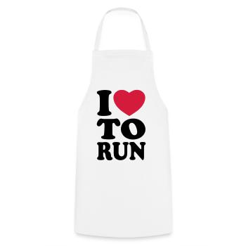 I love to run - Ich liebe es zu laufen - Kochschürze - Weiß - Vorne - AI Model Male 185 dark (185cm)