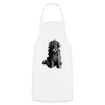 Newfoundland - Dog - Dogs - Newfi - Newf - Cartoon - Cooking Apron - white - Front - AI Model Male 185 dark (185cm)